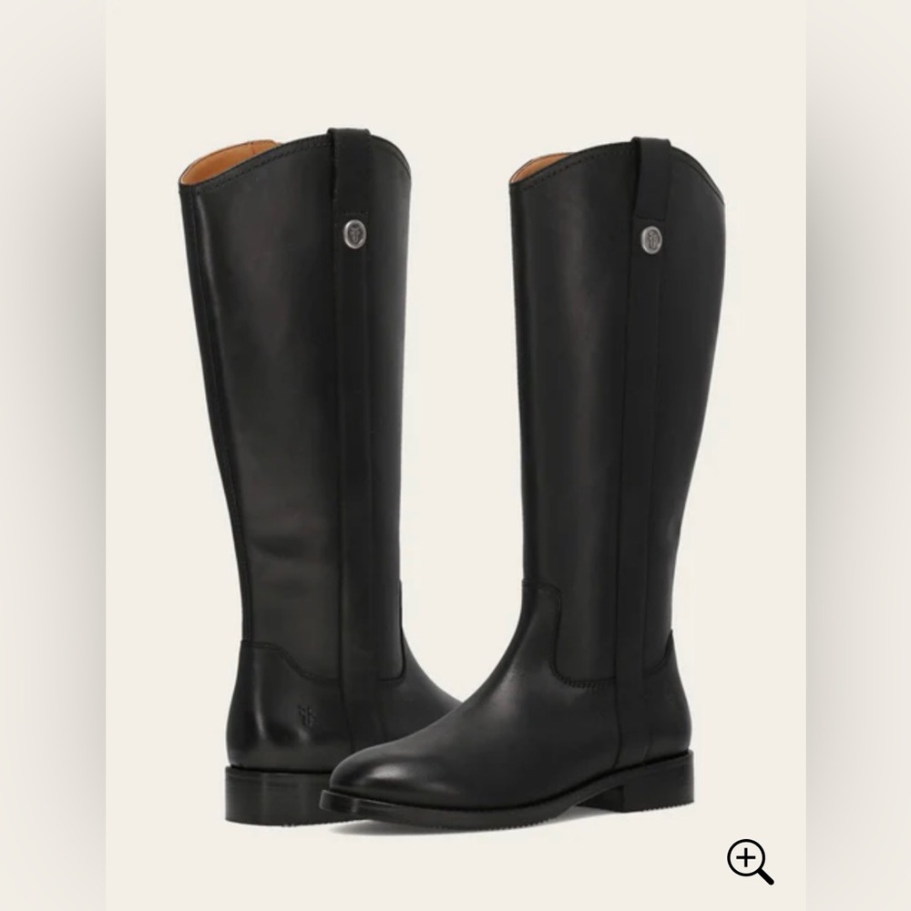 FRYE MELISSA Button Tall Boots Black Leather Women’s 6 1/2 M